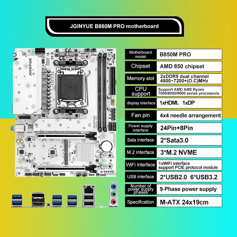 JGINYUE B850M Pro Motherboard  - Ddr5 6000Mhz ulasan dan harga